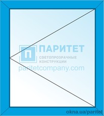 Одностворчатое правое поворотное окно 